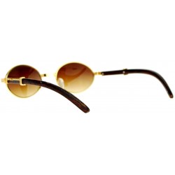 Oval Unisex Vintage Designer Fashion Sunglasses Oval Frame UV Protection Yellow Gold - CQ128URDQ93 $9.62