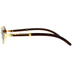 Oval Unisex Vintage Designer Fashion Sunglasses Oval Frame UV Protection Yellow Gold - CQ128URDQ93 $9.62