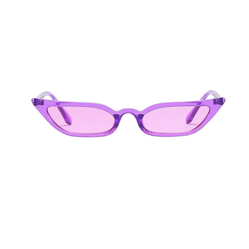Sport Small Frame Skinny Cat Eye Sunglasses for Women Mini Narrow Square Cateye Sun Glasses UV Protection Retro Eyewear - CE1...