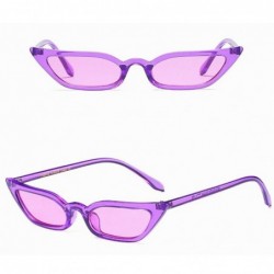 Sport Small Frame Skinny Cat Eye Sunglasses for Women Mini Narrow Square Cateye Sun Glasses UV Protection Retro Eyewear - CE1...