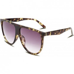 Oversized Vintage Large Square Pilot Women Sunglasses Oversized Square Thin Plastic Frame B2499 - Leopard - CZ18SW2RS2L $20.91