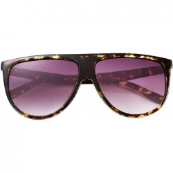 Oversized Vintage Large Square Pilot Women Sunglasses Oversized Square Thin Plastic Frame B2499 - Leopard - CZ18SW2RS2L $11.02