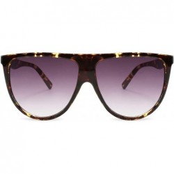 Oversized Vintage Large Square Pilot Women Sunglasses Oversized Square Thin Plastic Frame B2499 - Leopard - CZ18SW2RS2L $11.02