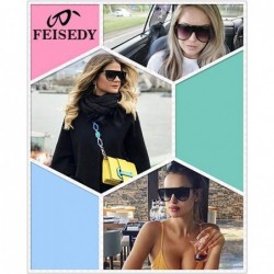 Oversized Vintage Large Square Pilot Women Sunglasses Oversized Square Thin Plastic Frame B2499 - Leopard - CZ18SW2RS2L $11.02