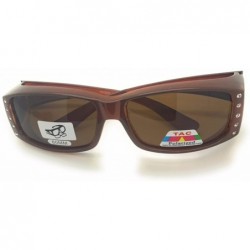 Oval Fit Over Sunglasses For Women - Polarized Fitover Sunglasses - Brown - CB18GLWURMG $10.43