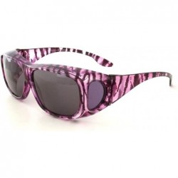 Oval 43199 Polarized Over Sunglasses - Clear Purple Zebra - CO124LWU9KF $25.09