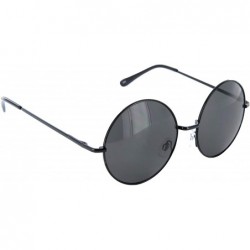 Wayfarer Large Round Glasses for Men Women Oversized Metal Frame Retro Fashion - Black/Dark - C112O29OQBV $9.84