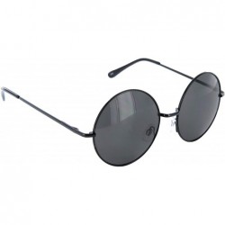 Wayfarer Large Round Glasses for Men Women Oversized Metal Frame Retro Fashion - Black/Dark - C112O29OQBV $18.94