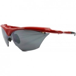 Wrap Vintage Slick Design Wrap Around Athletic Sport Sunglasses Frame - Red & Black - C718SZ5S6GI $27.60