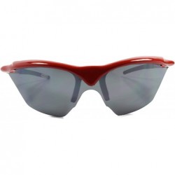 Wrap Vintage Slick Design Wrap Around Athletic Sport Sunglasses Frame - Red & Black - C718SZ5S6GI $11.55