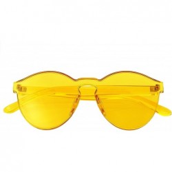 Sport Womens Round Transparent Candy Sunglasses Sun Shades Men Luxury - Yellow - CJ18KXMN8A3 $10.63