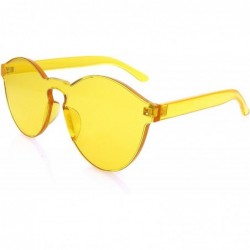 Sport Womens Round Transparent Candy Sunglasses Sun Shades Men Luxury - Yellow - CJ18KXMN8A3 $10.63