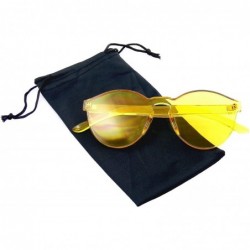 Sport Womens Round Transparent Candy Sunglasses Sun Shades Men Luxury - Yellow - CJ18KXMN8A3 $10.63