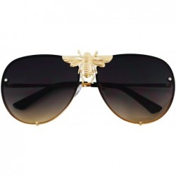 Oversized Pilot Sunglasses Oversize Metal Frame Vintage Retro Men Women Shades - Brown - CH18T3CAY2L $14.72