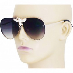 Oversized Pilot Sunglasses Oversize Metal Frame Vintage Retro Men Women Shades - Brown - CH18T3CAY2L $14.72