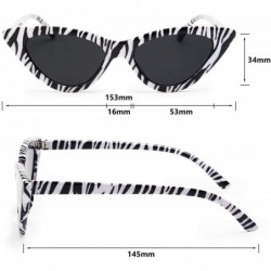 Oversized Retro Vintage Narrow Cat Eye Sunglasses for Women Clout Goggles Plastic Frame - A-zebra Pattern - CW18U2H0A5Q $9.33