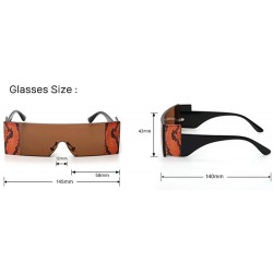 Rimless Fashion Oversized Rimless Sunglasses Designer - Brown - CA1993TKXSO $13.80