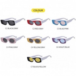 Square Unisex Rectangle Sunglasses Glasses Catwalk - C1 - C6197ZOK7QW $9.81