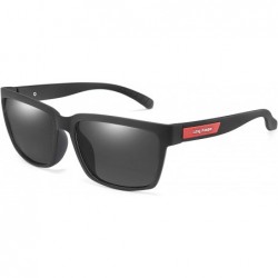 Goggle Classic Polarized Driving Sunglasses Vintage Men Women Square Fishing Glasses - Black Grey - C418T2ZT9WK $17.16