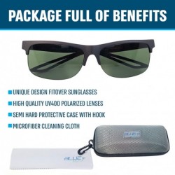 Sport Fit Over Polarized Sunglasses Driving Clip on Sunglasses to Wear Over Prescription Glasses - Black-red-green - CL18SHSE...