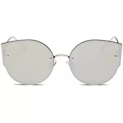 Round Stylish Sunglasses for Men Women 100% UV protectionPolarized Sunglasses - Silver - CV18S9QI4Q7 $17.79