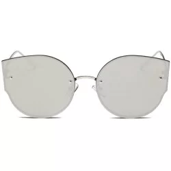 Round Stylish Sunglasses for Men Women 100% UV protectionPolarized Sunglasses - Silver - CV18S9QI4Q7 $9.24