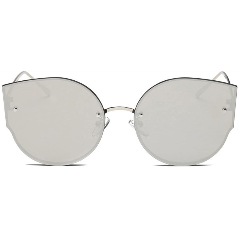 Round Stylish Sunglasses for Men Women 100% UV protectionPolarized Sunglasses - Silver - CV18S9QI4Q7 $9.24