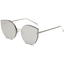 Round Stylish Sunglasses for Men Women 100% UV protectionPolarized Sunglasses - Silver - CV18S9QI4Q7 $9.24