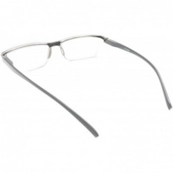 Rectangular Super Lightweight Reading Glasses Free Pouch HalfRim - Z1 Shiny Grey - CV18TR50Y3I $14.98