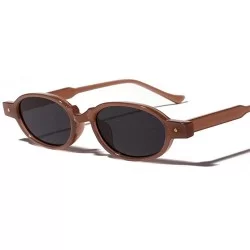 Aviator Small Oval Sunglasses Women Vintage Fashion Sun Glasses Leopard As Picture - Black - C7185DZ5DUS $10.78