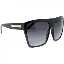 Aviator Super Oversized Sunglasses Unisex Flat Top Square Frame Fashion Wear - Black Gold - C811ES83YJ1 $10.42