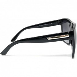 Aviator Super Oversized Sunglasses Unisex Flat Top Square Frame Fashion Wear - Black Gold - C811ES83YJ1 $10.42