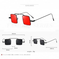 Semi-rimless Polarized Sunglasses - Unisex Lightweight Shades Square Mirror Sun Glasses for Women/Men - A - CR18OM5AE67 $9.95