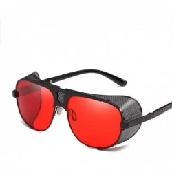 Round Steampunk Sunglasses Men Retro Fashion Brand Design Round Metal Frame Windproof Design Glasses Women - S366 - C818RQGC3...