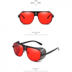 Round Steampunk Sunglasses Men Retro Fashion Brand Design Round Metal Frame Windproof Design Glasses Women - S366 - C818RQGC3...