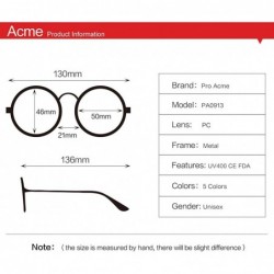 Aviator Classic Round Metal Clear Lens Glasses Frame Unisex Circle Eyeglasses - Black - CG12OCJRX3Y $14.77