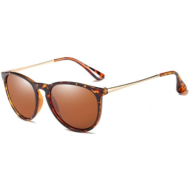 Round sunglasses for women Men Metal Round Shades Male Sun Glasses Women - C3-leopard - CE18WZUQ5NL $27.11