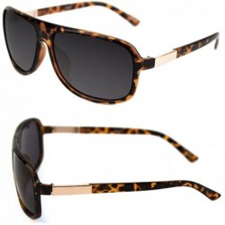 Aviator Unisex Plastic Aviator Polarized Sunglasses P2425 - Tortoise - CG17YQS0ROX $19.22