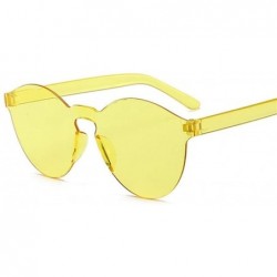 Rimless Rimless Vintage Round Mirror Sunglasses Women Luxury Sun Glasses Female - Yellow - CB198XWRH0R $12.52