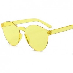 Rimless Rimless Vintage Round Mirror Sunglasses Women Luxury Sun Glasses Female - Yellow - CB198XWRH0R $12.52