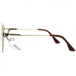 Oversized Oversized Clear Lens Glasses Flat Top Racer Aviator Fashion Eyeglasses - Gold - C9185AM8DD9 $9.18