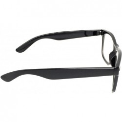 Rectangular Classic 80's Vintage Style Sunglasses Polarized or Standard Lens - Gloss Black- Clear - C2186TUERHD $6.14
