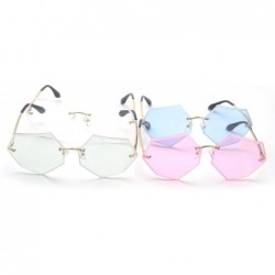 Rimless 2017 Men and Women New Vintage Rimless Fashion Polygon Sunglasses - Gold-clear - CR182SW3R7Y $9.90