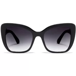 Oversized Oversized Cat Eye Square Sunglasses for Women Flower Frame UV400 - C7 Lopard Brown - CN1987ANDZA $16.44