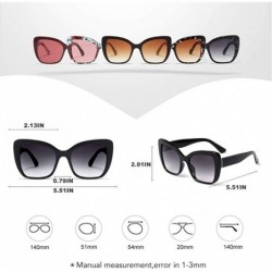 Oversized Oversized Cat Eye Square Sunglasses for Women Flower Frame UV400 - C7 Lopard Brown - CN1987ANDZA $16.44