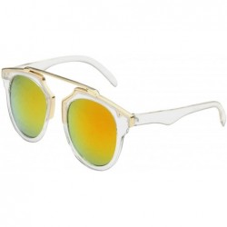 Oval Men's and Women's Universal Model of Cat's Eye Sunglasses with Stars - Transparent Gold Mercury - C411YQ9X3QV $16.38
