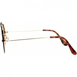 Rimless Flat Lens Rimless Luxury Round Oval Retro Hippie Sunglasses - Gold Brown - CQ12KRWRJAP $11.75