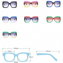 Square Oversized Square Sunglasses Women Multi Tinted Frame Fashion Eyewear - C6 - CK18CQIN7I0 $12.00