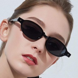 Aviator Small Oval Sunglasses Women Vintage Fashion Sun Glasses Leopard As Picture - Black - C7185DZ5DUS $10.78