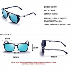 Round Polarized Sunglasses For Men Square Frame Unisex Outdoor Sports Goggle Classic K0623 - Matte-blue&blue - C618SRZ09NY $1...